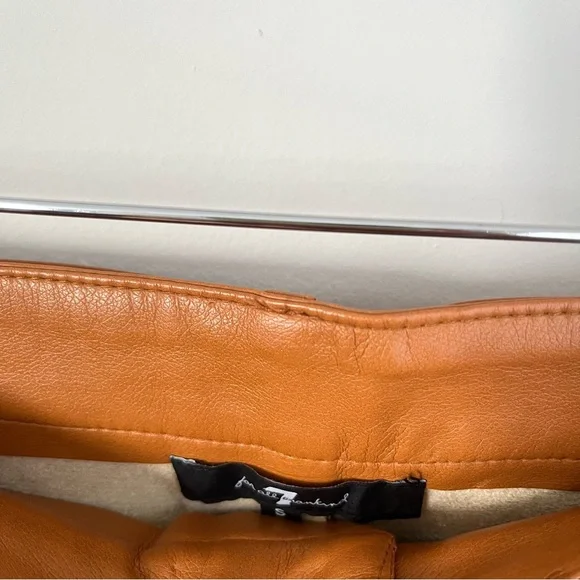 7 For All Mankind Faux Leather Wide Leg Pleated Pants Size Small - Picture 4 of 8